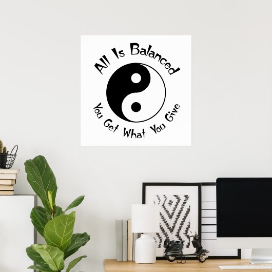 Balance Yin Yang Poster (Thuiskantoor)
