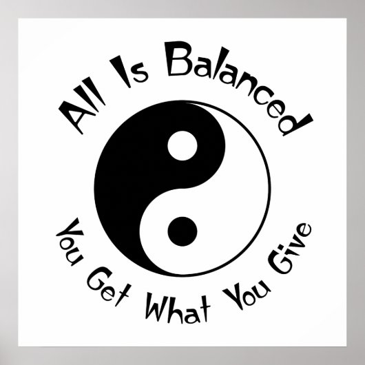 Balance Yin Yang Poster (Voorkant)