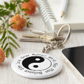 Balance Yin Yang Symbool Sleutelhanger (Zijkant)
