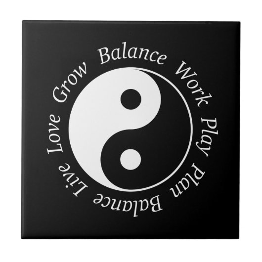 Balance Yin Yang Symbool Tegeltje (Voorkant)
