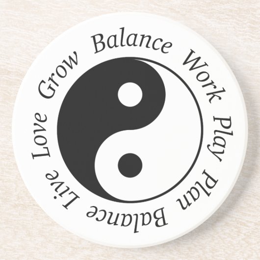 Balance Yin Yang Symbool Zandsteen Onderzetter (Voorkant)