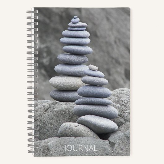 Balanced Beach Pebbles Rock Cairns Notitieboek (Voorkant)