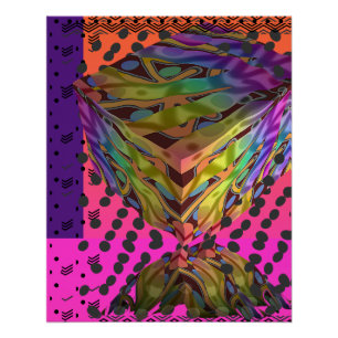 Balanced Cube Optic Square Paperweight Perfect Poster