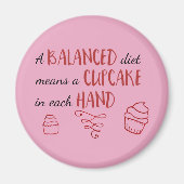 Balanced Diet Cupcake Magneet (Voorkant)