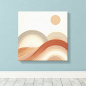 Balanced Horizon Lines with Minimal Organic Layers Canvas Afdruk (Insitu (Houten vloer))