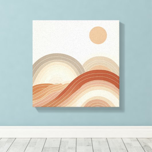 Balanced Horizon Lines with Minimal Organic Layers Canvas Afdruk (Insitu (Houten vloer))