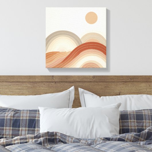 Balanced Horizon Lines with Minimal Organic Layers Canvas Afdruk (Insitu (Slaapkamer))