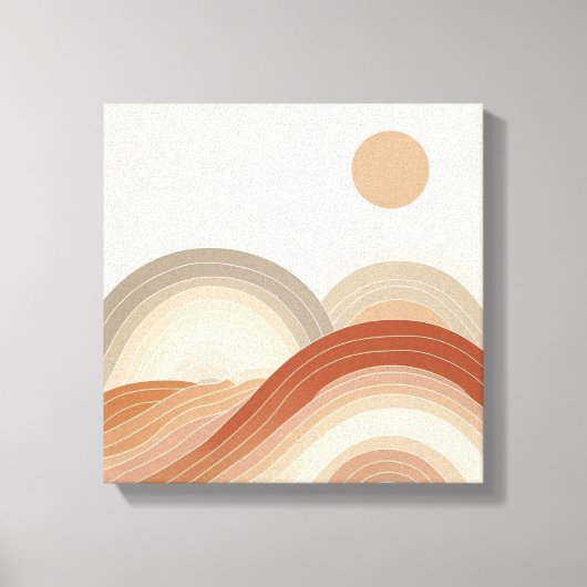 Balanced Horizon Lines with Minimal Organic Layers Canvas Afdruk (Voorkant)