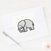 Balanced Minimal Elephant Illustration Vierkante Sticker (Envelop)