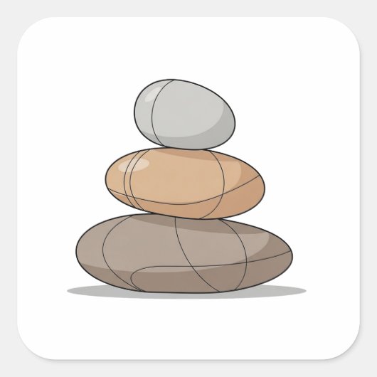 Balanced Minimal Nature Zen Vierkante Sticker (Voorkant)