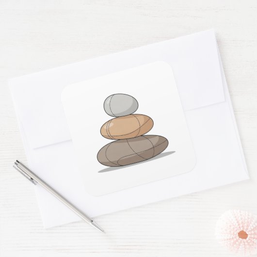 Balanced Minimal Nature Zen Vierkante Sticker (Envelop)