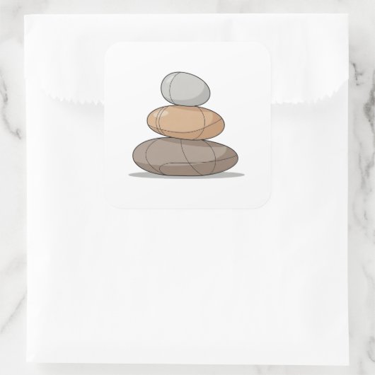 Balanced Minimal Nature Zen Vierkante Sticker (Tas)