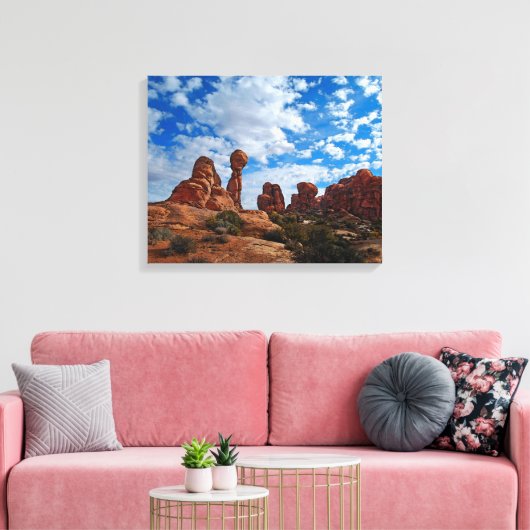 Balanced Rock, Arches National Park Canvas Afdruk (Insitu (Woonkamer))