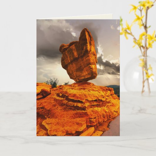 Balanced Rock, Colorado, Southwest, Blank Inside Kaart (Gele Bloem)