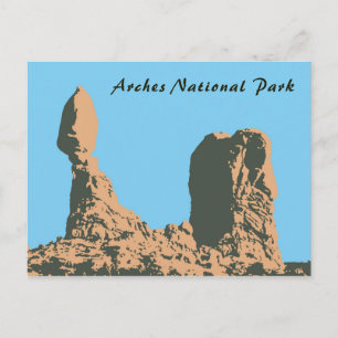 Balanced rock in Arches National Park - Utah, VS Briefkaart