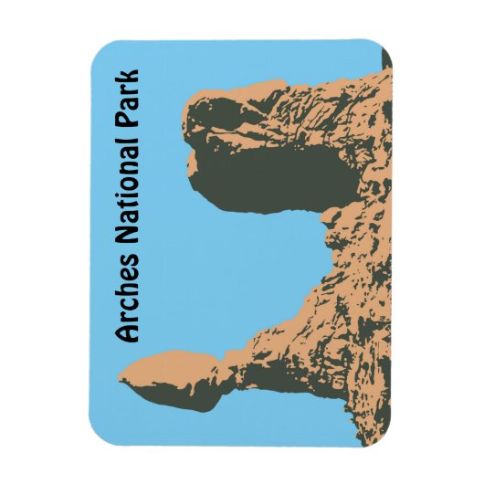 Balanced rock in Arches National Park - Utah, VS Magneet (Verticaal)