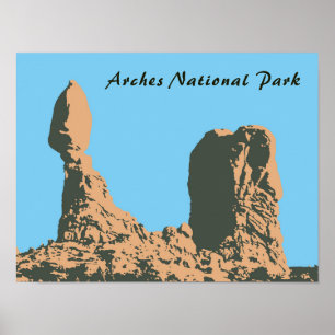 Balanced rock in Arches National Park - Utah, VS Poster