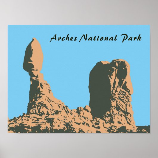 Balanced rock in Arches National Park - Utah, VS Poster (Voorkant)