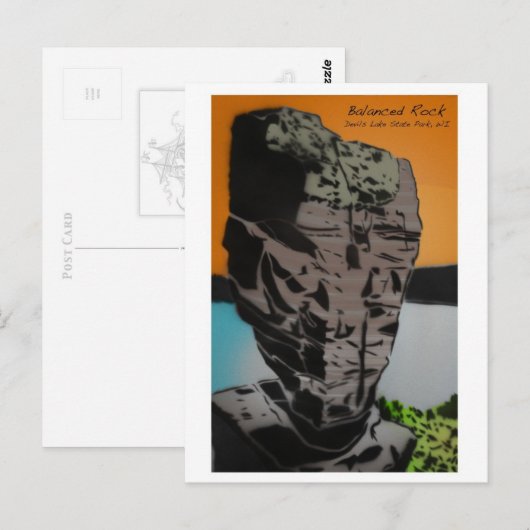 Balanced Rock Post Card Briefkaart (Voorkant / Achterkant)