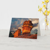 Balanced Rock, Shiprock, Blank Inside Greeting Kaart (Gele Bloem)