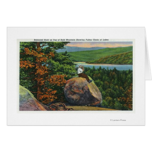 Balanced Rock Uitzicht of Fulton Chain of Lakes (Voorkant Horizontaal)
