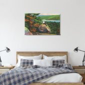 Balanced Rock Uitzicht of Fulton Chain of Lakes Canvas Afdruk (Insitu (Slaapkamer))
