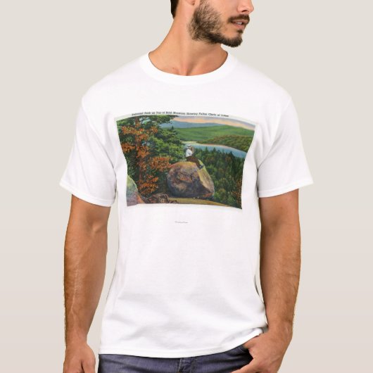 Balanced Rock Uitzicht of Fulton Chain of Lakes T-shirt (Voorkant)