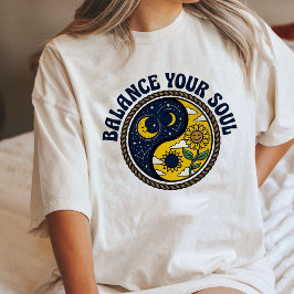 Balanceer Je Ziel Yin Yang Zonnebloem Maan Celesti Tri-Blend Shirt