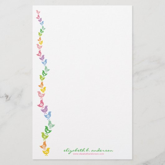 Balanceerretro Rainbow Chick Note Card Stationery Briefpapier (Voorkant)