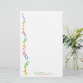 Balanceerretro Rainbow Chick Note Card Stationery Briefpapier (Staand voorkant)
