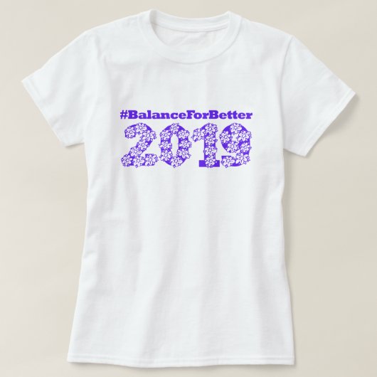 #BalanceforBetter HashTag Internationale Vrouwenda T-shirt (Design voorkant)