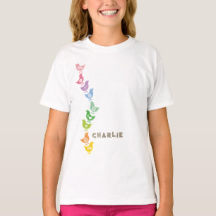 Balanceren Retro Regenboog Kuikens Leuke Pasen T-s T-shirt