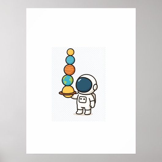 Balanceren van het universum - Kawaii Astronaut Wa Poster (Voorkant)