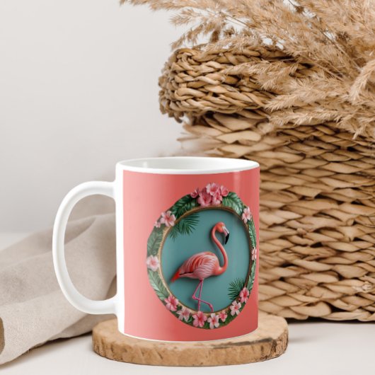 balancerende flamingo koffiemok