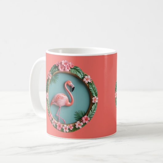 balancerende flamingo koffiemok (Voorkant links)