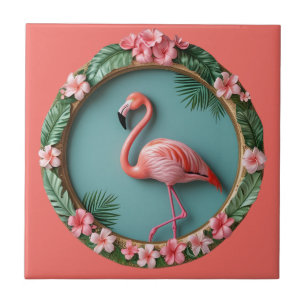 balancerende flamingo tegeltje