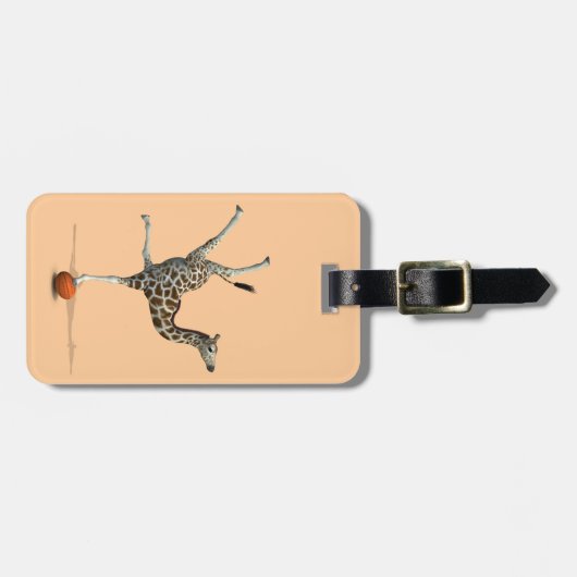 Balancerende Giraffe Bagagelabel (Voorkant horizontaal)