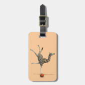 Balancerende Giraffe Bagagelabel (Voorkant verticaal)