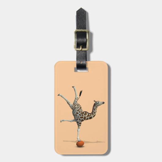 Balancerende Giraffe Bagagelabel (Voorkant verticaal)