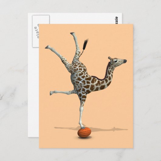 Balancerende Giraffe Briefkaart (Voorkant / Achterkant)