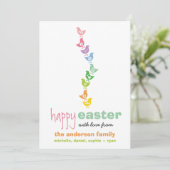 Balancerende pastels regenboogkuikens Whimsical Ea Feestdagenkaart (Staand voorkant)