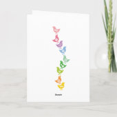 Balancerende Rainbow Chicks Baby Announcement Kaar Aankondiging (Achterkant)