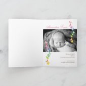 Balancerende Rainbow Chicks Baby Announcement Kaar Aankondiging (Binnen)