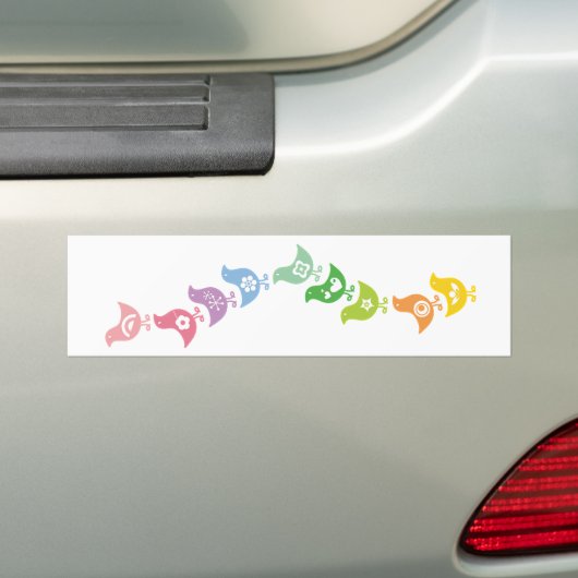 Balancerende retroflectorkuikens, aangepaste lange bumpersticker (Op auto)