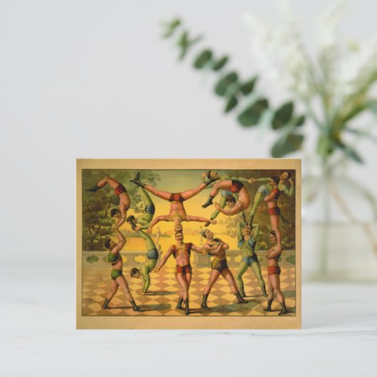 Balancing Acrobat Circus Poster Briefkaart (Staand voorkant)