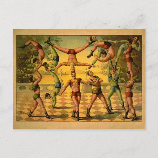 Balancing Acrobat Circus Poster Briefkaart (Voorkant)