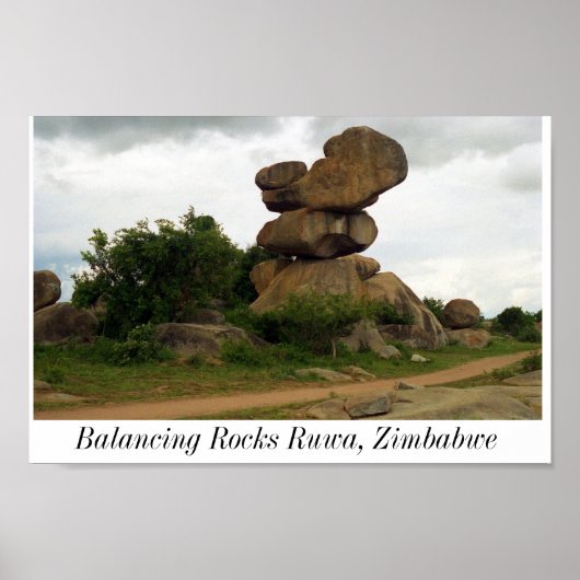 Balancing Rocks Ruwa Zimbabwe Poster (Voorkant)