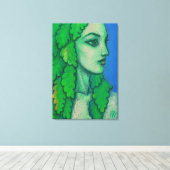 Balanis, droog, groene bladeren, bosgodin, kunst canvas afdruk (Insitu (Houten vloer))