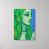 Balanis, droog, groene bladeren, bosgodin, kunst canvas afdruk (Voorkant)