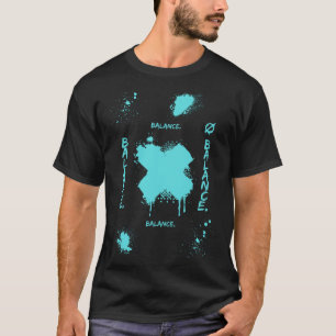Balans, Cyaan Zwart Eenvoudige Popcultuur T-shirt